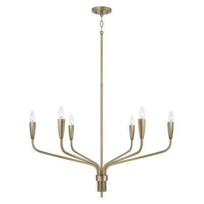 Capital Lighting Palmer 6 Light Chandelier, Antiqued Brass - 460461ANB