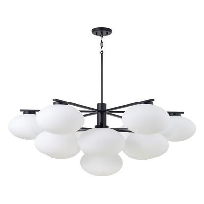 Capital Lighting Soren 13Lt Chandelier, Matte Black/Soft White Glass - 460501MB