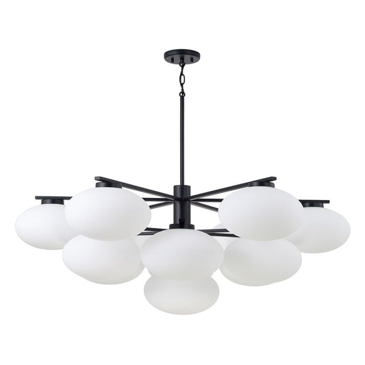 Capital Lighting Soren 13Lt Chandelier, Matte Black/Soft White Glass - 460501MB