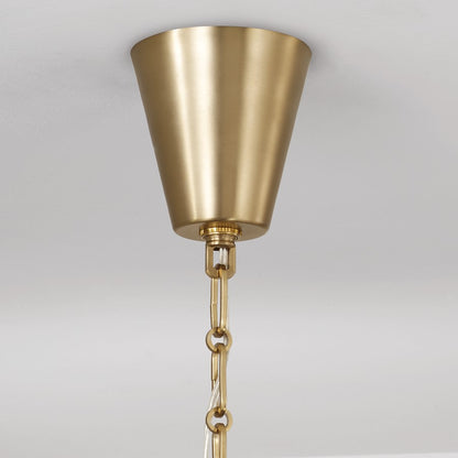 Capital Lighting Leland 8Lt Chandelier, Aged Brass/White Fabric