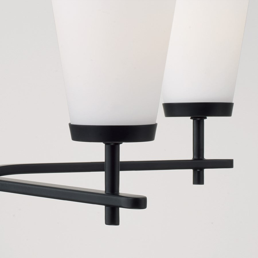 Homeplace Lighting Drake 5Lt Chandelier, Black/Soft White Glass