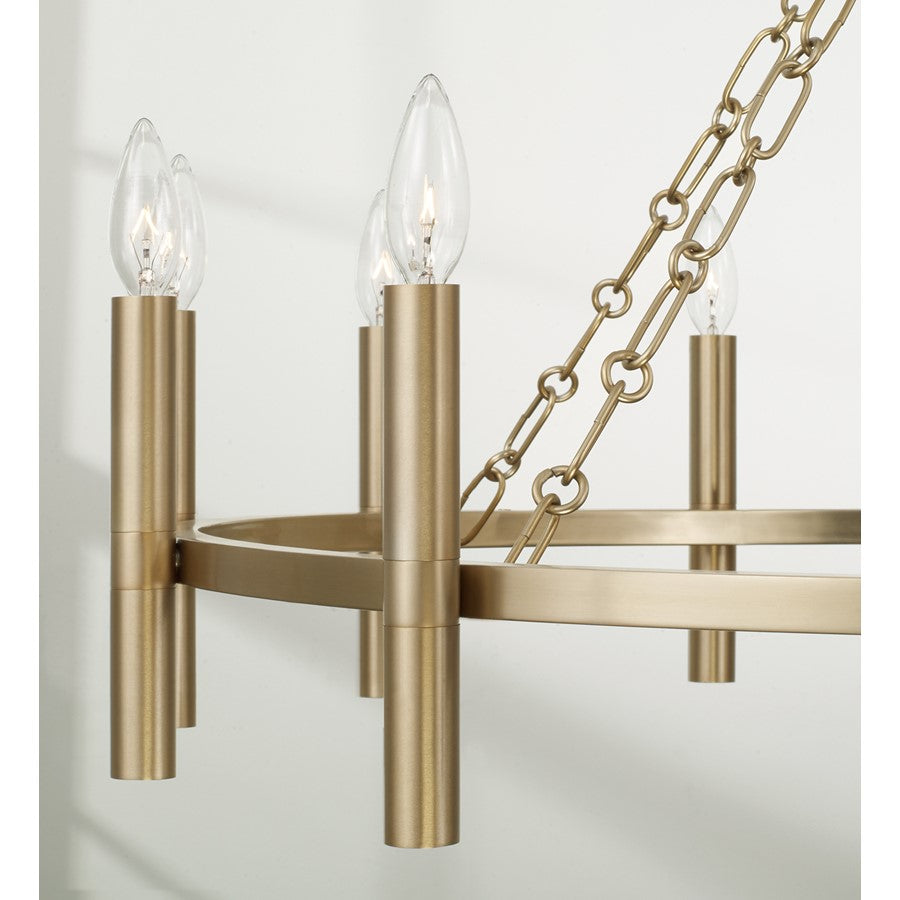 Capital Lighting Winton 12 Light Chandelier, Matte Brass