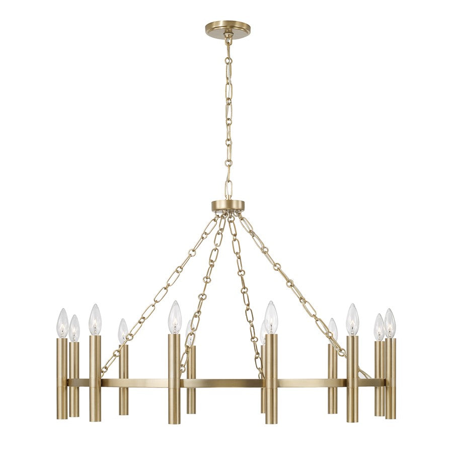 Capital Lighting Winton 12 Light Chandelier, Matte Brass