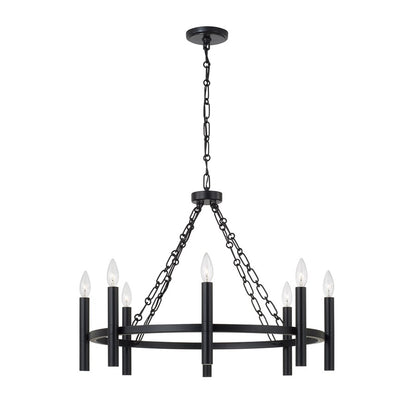 Capital Lighting Winton 8 Light Chandelier, Matte Black - 462081MB