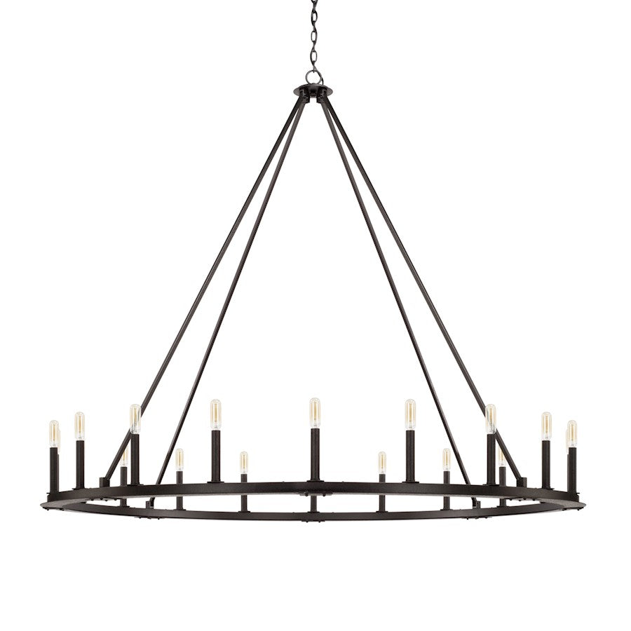 20 Light Chandelier, Black Iron