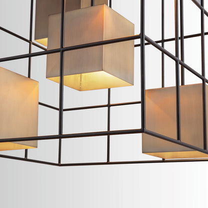 Capital Lighting Paxton 5 Light Foyer, Aged Brass and Black