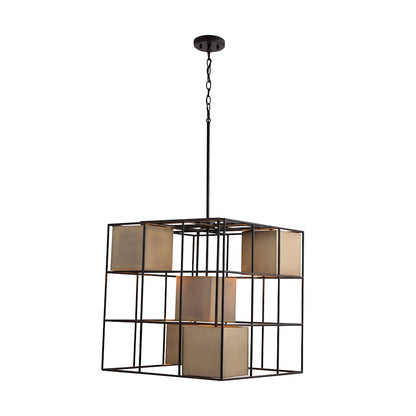 Capital Lighting Paxton 5 Light Foyer, Aged Brass and Black