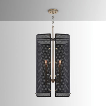 Capital Lighting Dax 4 Light Foyer, Aged Brass and Black