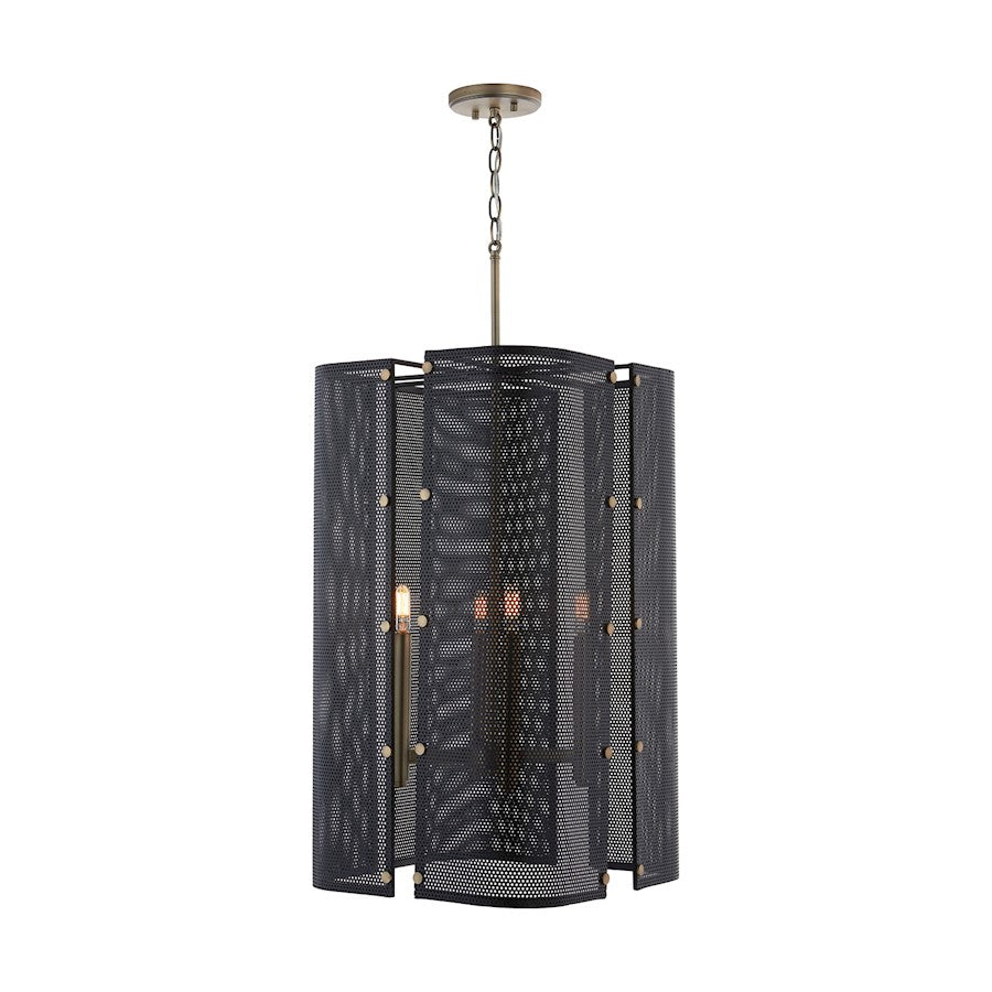 Capital Lighting Dax 4 Light Foyer, Aged Brass and Black