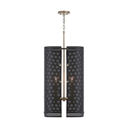 Capital Lighting Dax 4 Light Foyer, Aged Brass and Black