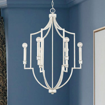 6 Light Foyer, Winter White