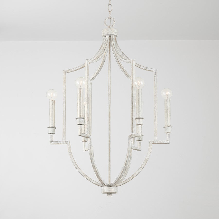 6 Light Foyer, Winter White