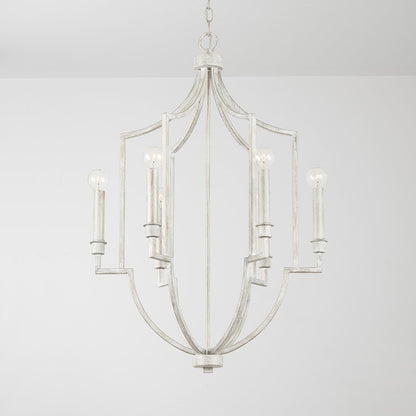 6 Light Foyer, Winter White