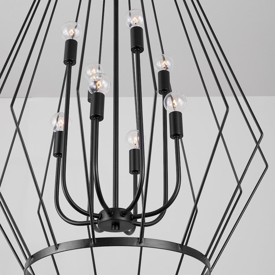 8 Light Foyer, Matte Black