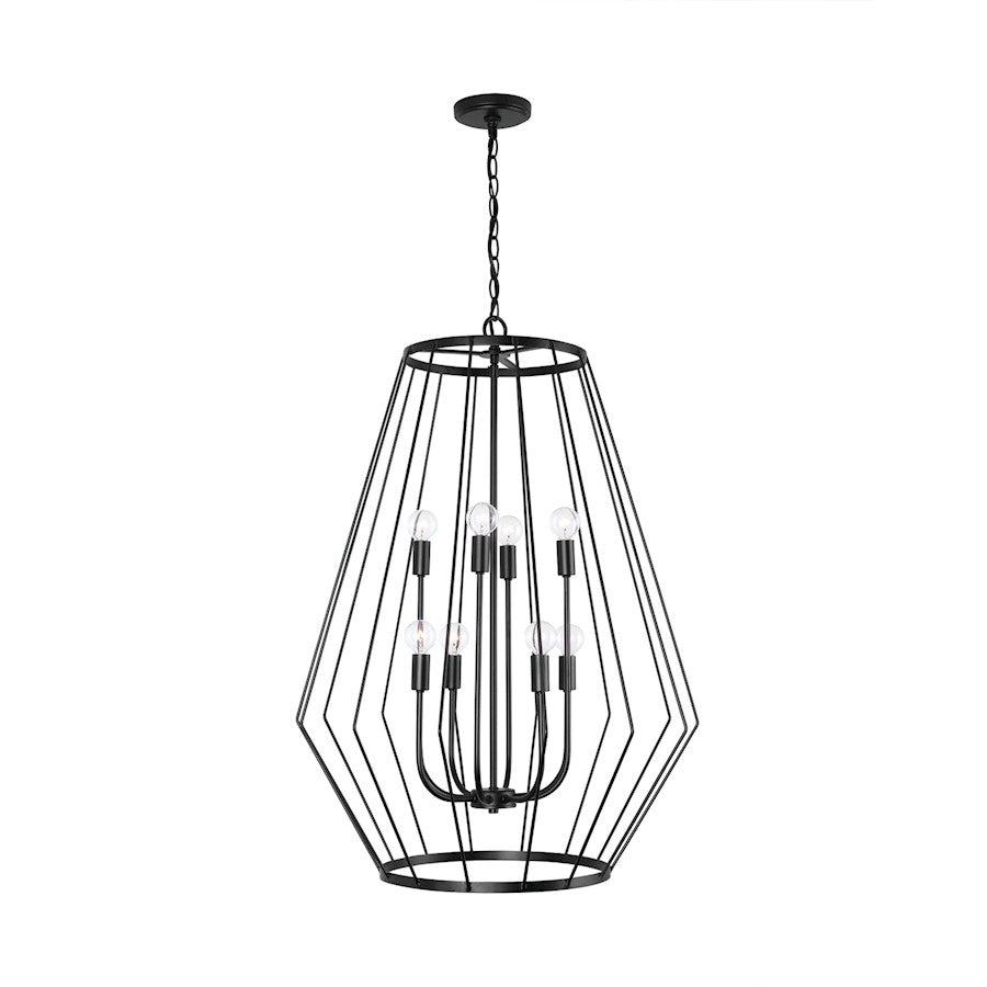 8 Light Foyer, Matte Black