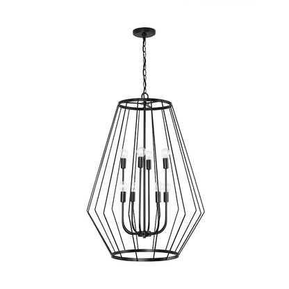 8 Light Foyer, Matte Black
