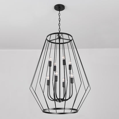 8 Light Foyer, Matte Black