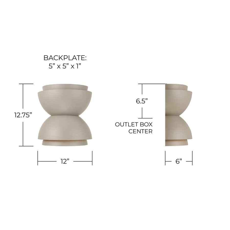 Capital Lighting Jensen 2 Light Sconce, Taupe
