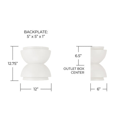 Capital Lighting Jensen 2 Light Sconce, Matte White/White Metal