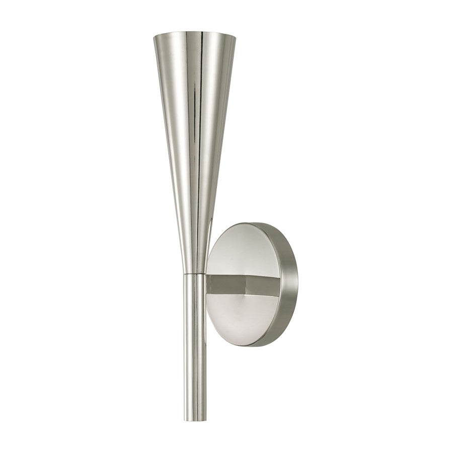 Capital Lighting Levi 1 Light Sconce, Polished Nickel - 659611PN
