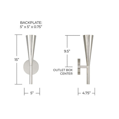 Capital Lighting Levi 1 Light Sconce, Polished Nickel