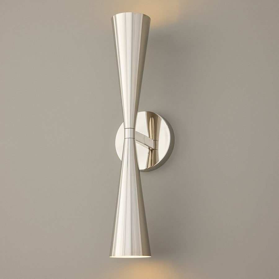 Capital Lighting Levi 2 Light Sconce, Polished Nickel