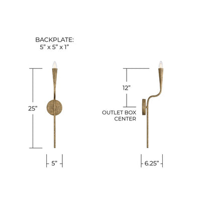 Capital Lighting Savari 1 Light Sconce, Artisan Gold