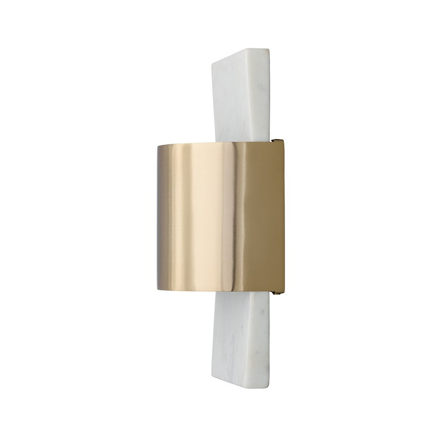 Capital Lighting Sidney 1Lt Sconce, White Marble and Matte Brass