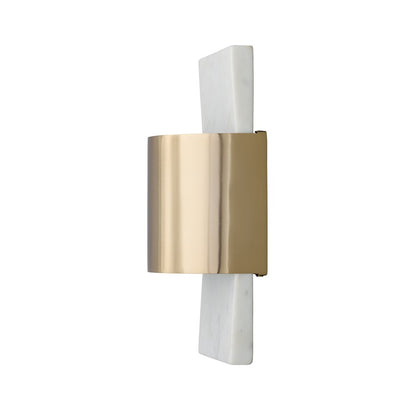 Capital Lighting Sidney 1Lt Sconce, White Marble and Matte Brass