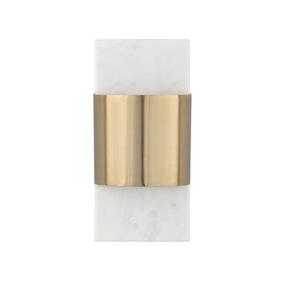 Capital Lighting Sidney 1Lt Sconce, White Marble and Matte Brass