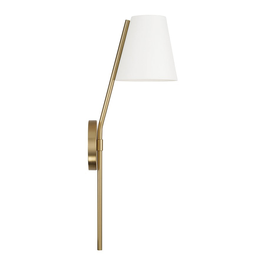 Capital Lighting Cami 1Lt Sconce, Aged Brass and White/White Metal