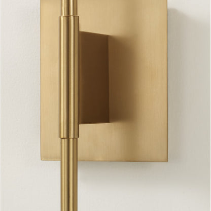 Capital Lighting Leland 1 Light Sconce, Aged Brass/White Fabric