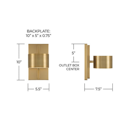 Capital Lighting Henley 2 Light Sconce, Aged Brass