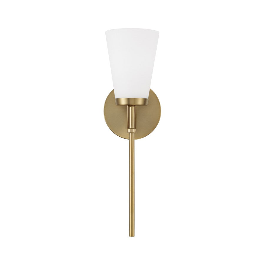 Homeplace Lighting Drake 1Lt Sconce, Aged Brass/Soft White Glass