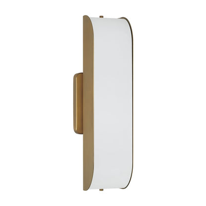 Capital Lighting Marcell 1 Light Sconce, Aged Brass/White Milk Glass - 661811AD