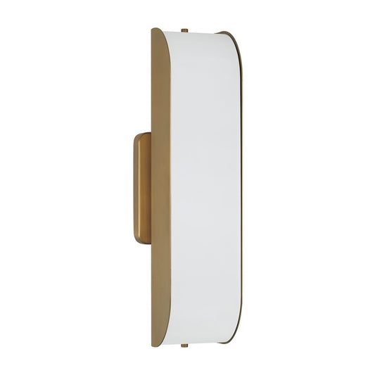 Capital Lighting Marcell 1 Light Sconce, Aged Brass/White Milk Glass - 661811AD