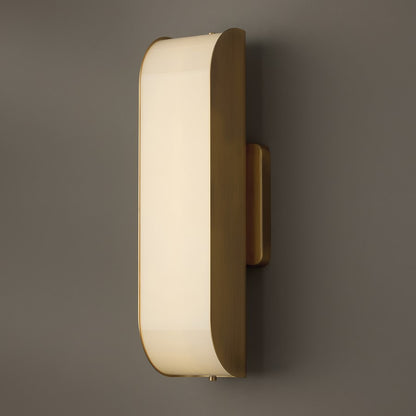 Capital Lighting Marcell 1 Light Sconce, Aged Brass/White Milk Glass