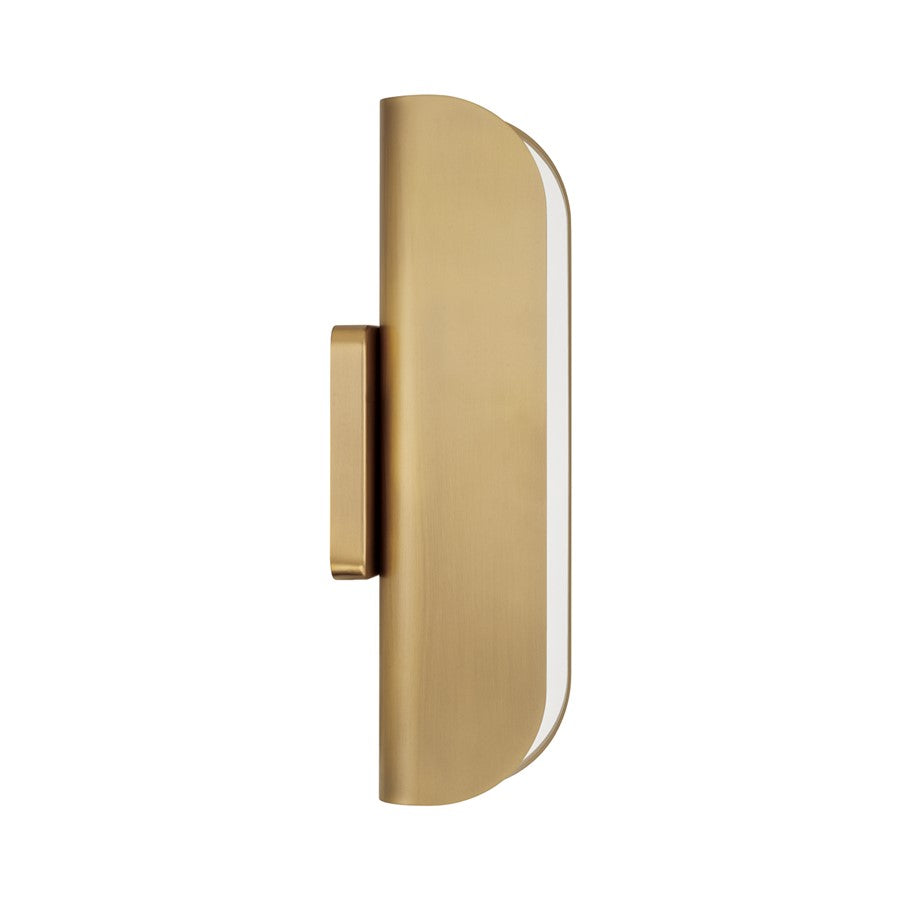 Capital Lighting Marcell 1 Light Sconce, Aged Brass/White Milk Glass