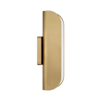 Capital Lighting Marcell 1 Light Sconce, Aged Brass/White Milk Glass