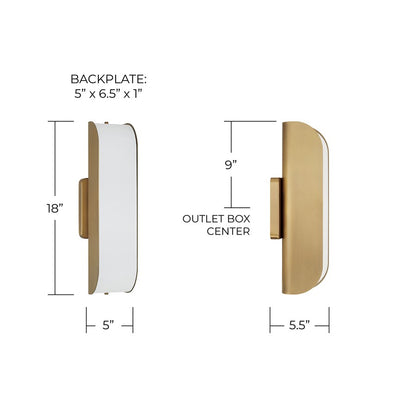 Capital Lighting Marcell 1 Light Sconce, Aged Brass/White Milk Glass