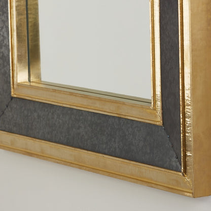 Capital Lighting Metal Frame 27" Mirror, Galvanized Black/Brass