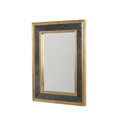 Capital Lighting Metal Frame 27" Mirror, Galvanized Black/Brass