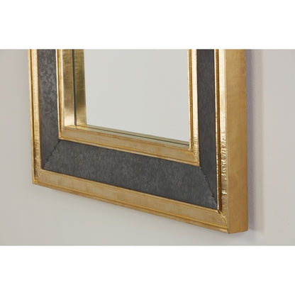 Capital Lighting Metal Frame 27" Mirror, Galvanized Black/Brass