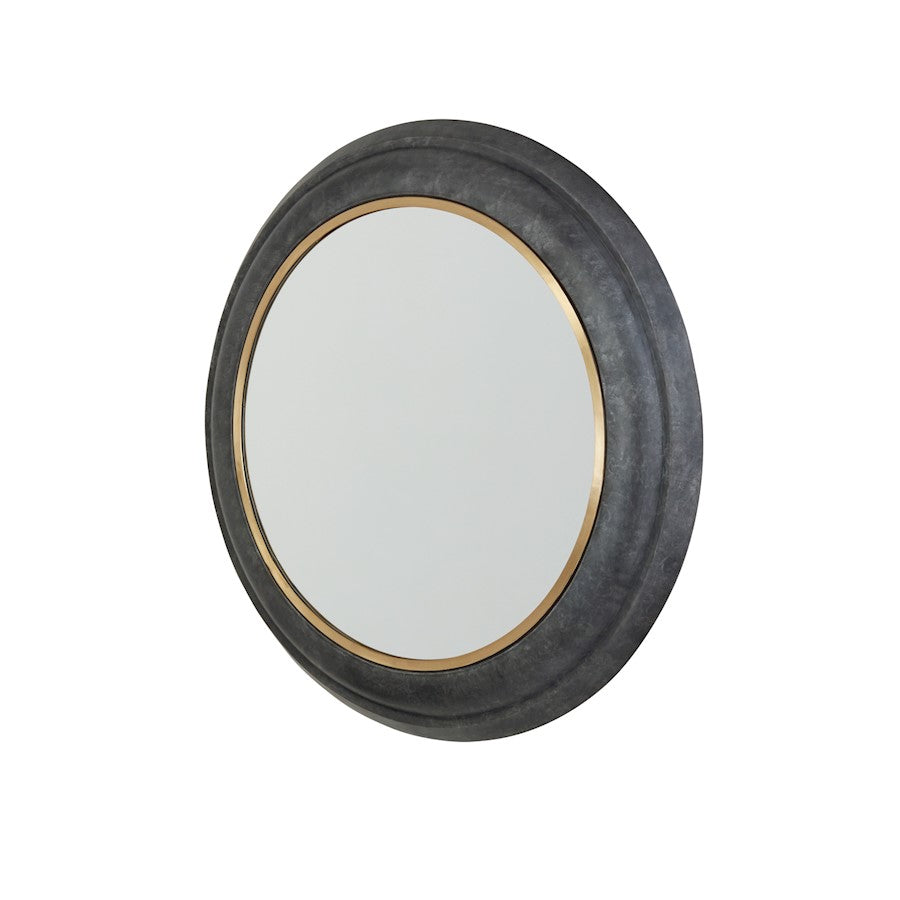 Capital Lighting Metal Frame 32" Mirror, Galvanized Black/Brass