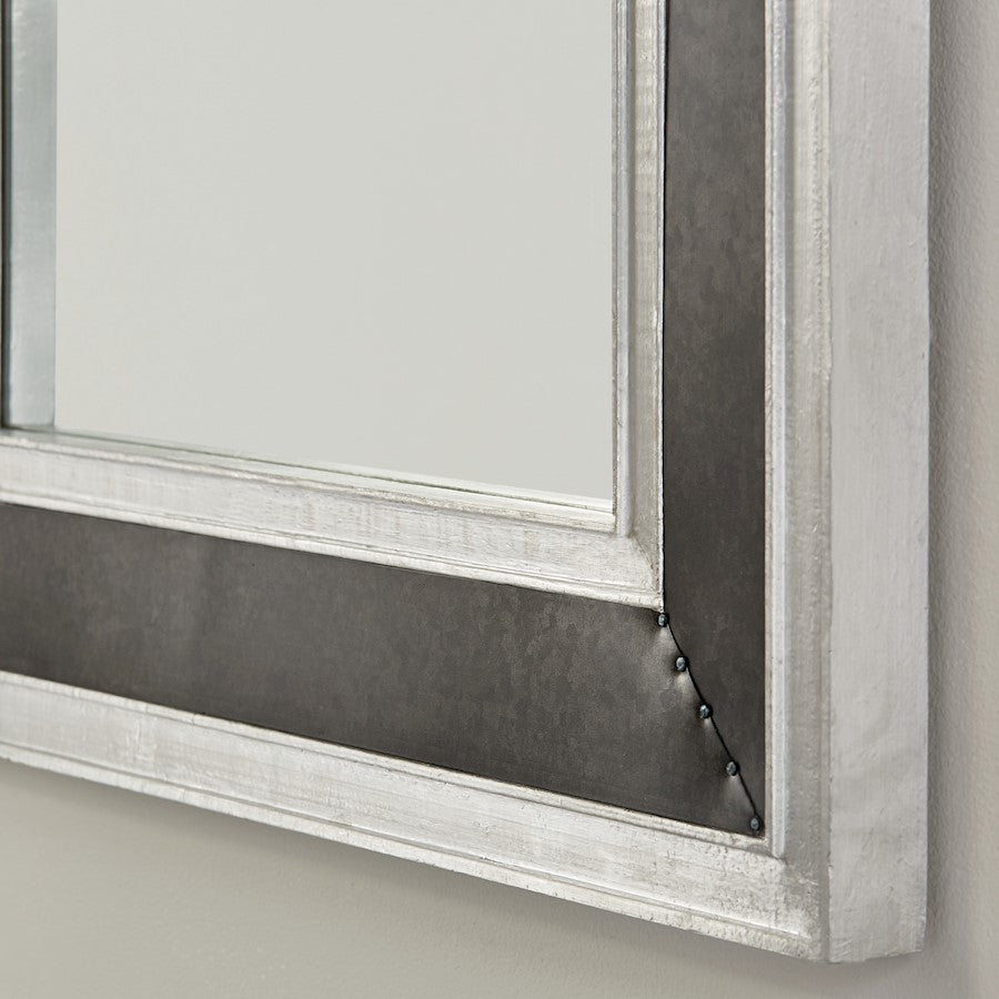 Capital Lighting Mirror Metal Frame Mirror, Galvanized Black/Aluminum