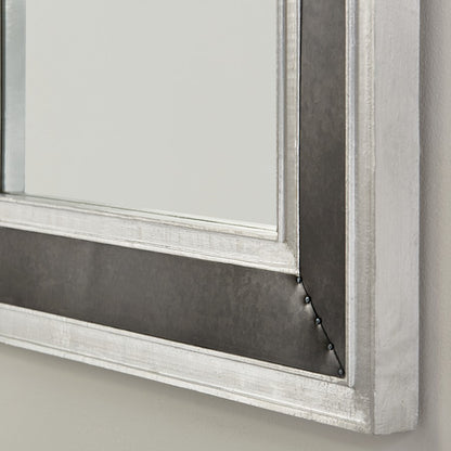 Capital Lighting Mirror Metal Frame Mirror, Galvanized Black/Aluminum