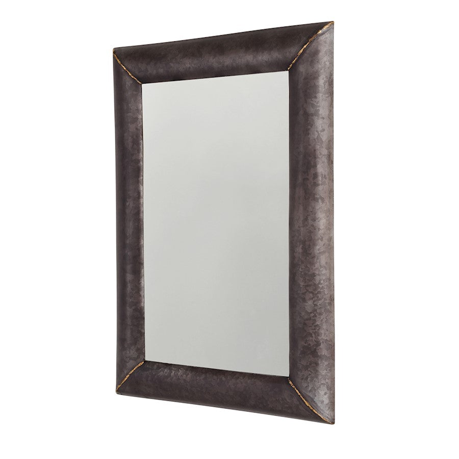 Capital Lighting Mirror Metal Frame Mirror, Galvanized Black/Brass
