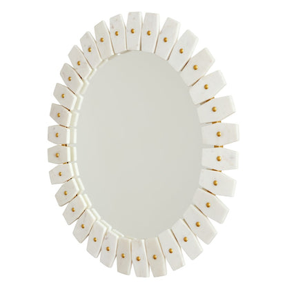 Capital Lighting Marble Frame Mirror, White Marble with Brushed Brass