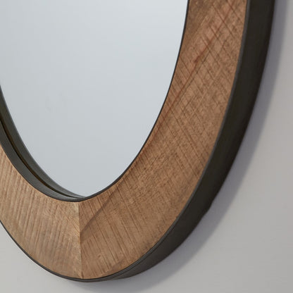 Capital Lighting Mirror, Natural Rough Sawn Wood with Zinc Metal