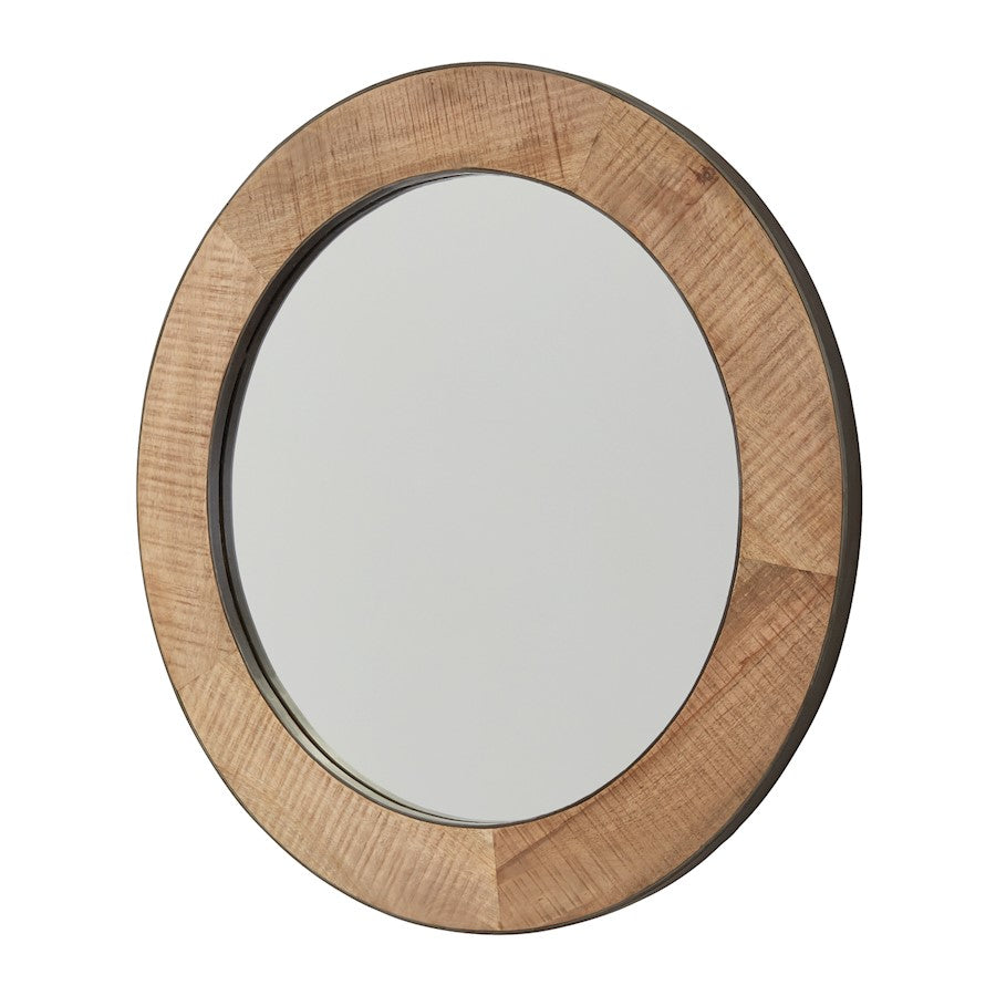 Capital Lighting Mirror, Natural Rough Sawn Wood with Zinc Metal